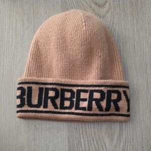 Burberry Beige Logo Beanie
